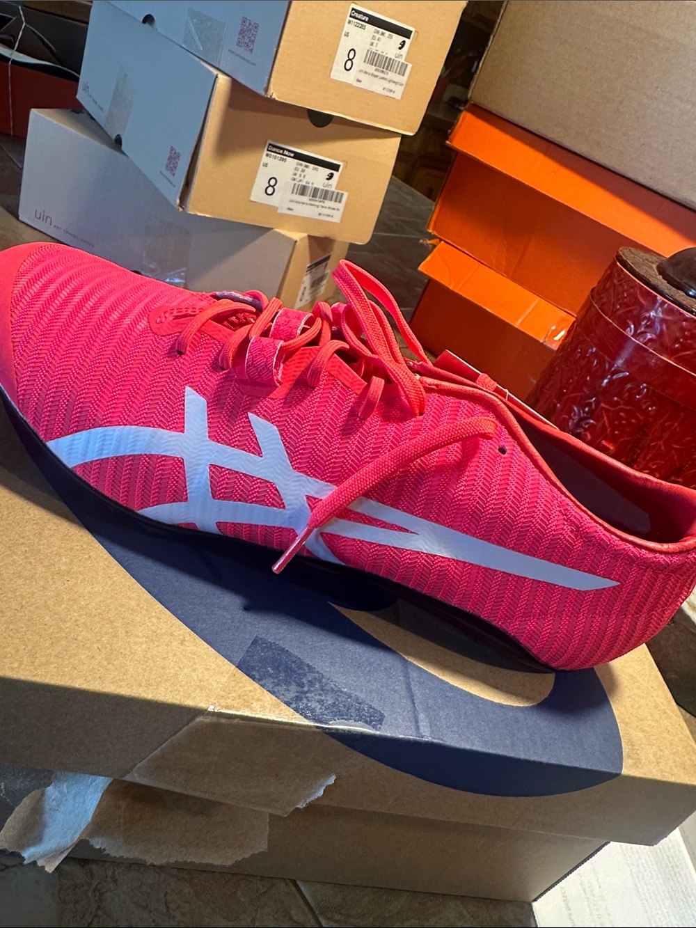 ASICS Bright Pink Soccer Cleats